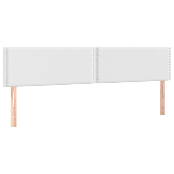 Łóżko kontynentalne z materacem i LED, biała ekoskóra 160x200cm - obrazek 7