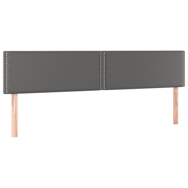 Łóżko kontynentalne z materacem i LED, szara ekoskóra 160x200cm - obrazek 7