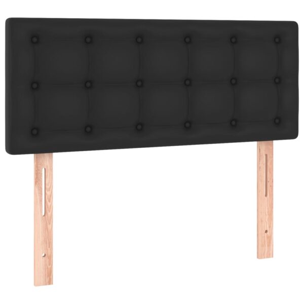 Łóżko kontynentalne z materacem i LED czarna ekoskóra 100x200cm - obrazek 7