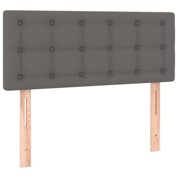 Łóżko kontynentalne z materacem i LED, szara ekoskóra 100x200cm - obrazek 7