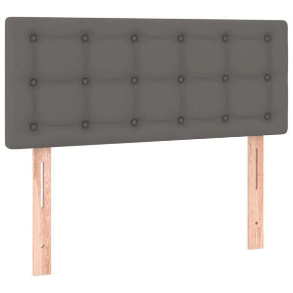 Łóżko kontynentalne z materacem i LED, szara ekoskóra 120x200cm - obrazek 7