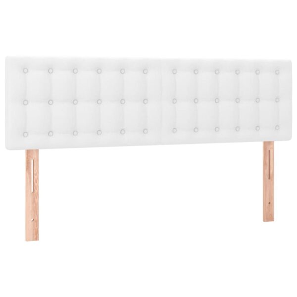 Łóżko kontynentalne z materacem i LED, biała ekoskóra 140x190cm - obrazek 7