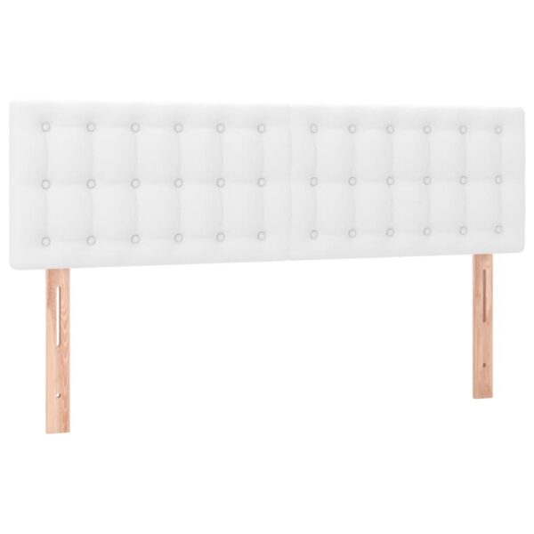 Łóżko kontynentalne z materacem i LED, biała ekoskóra 140x200cm - obrazek 7