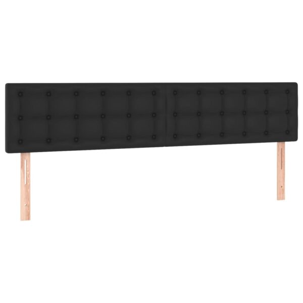 Łóżko kontynentalne z materacem i LED czarna ekoskóra 180x200cm - obrazek 7