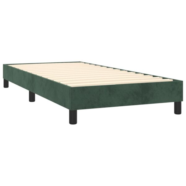 Łóżko kontynentalne z materacem i LED zielony aksamit 80x200 cm - obrazek 5