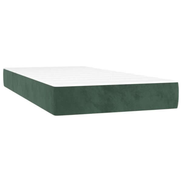 Łóżko kontynentalne z materacem i LED zielony aksamit 80x200 cm - obrazek 6