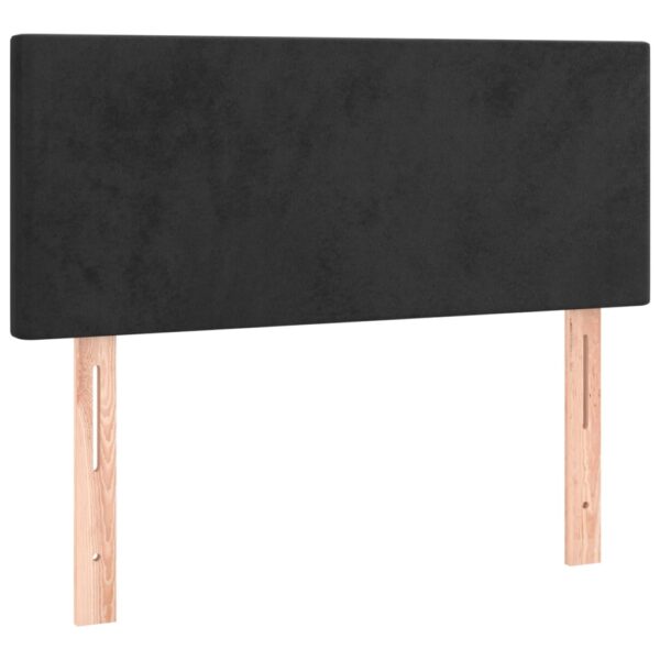 Łóżko kontynentalne z materacem i LED, czarny aksamit 90x200 cm - obrazek 7