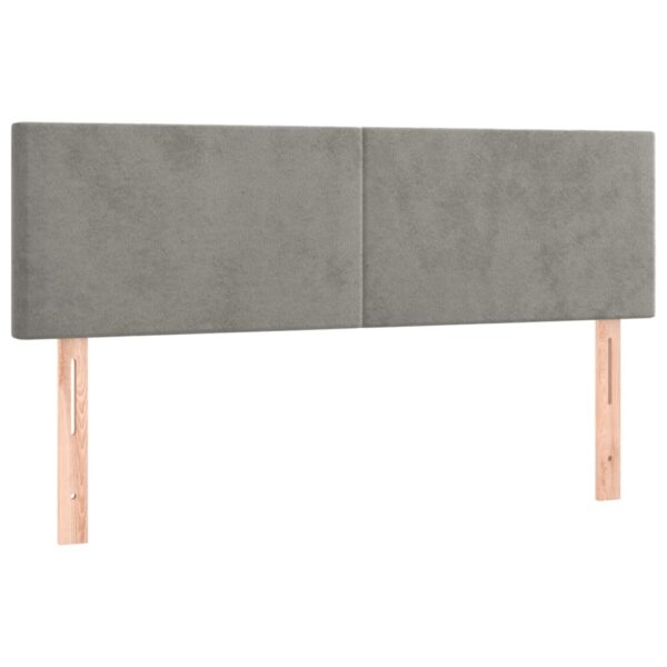 Łóżko kontynentalne z materacem i LED, szare 140x200cm, aksamit - obrazek 7