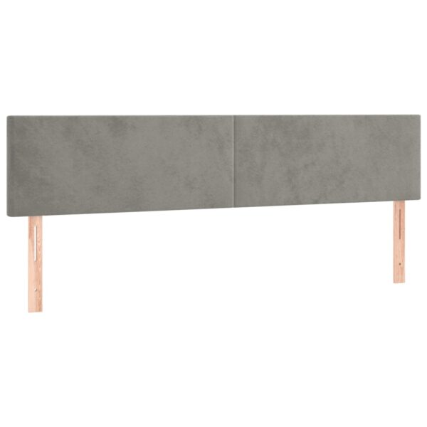 Łóżko kontynentalne z materacem i LED, szare 200x200cm, aksamit - obrazek 7