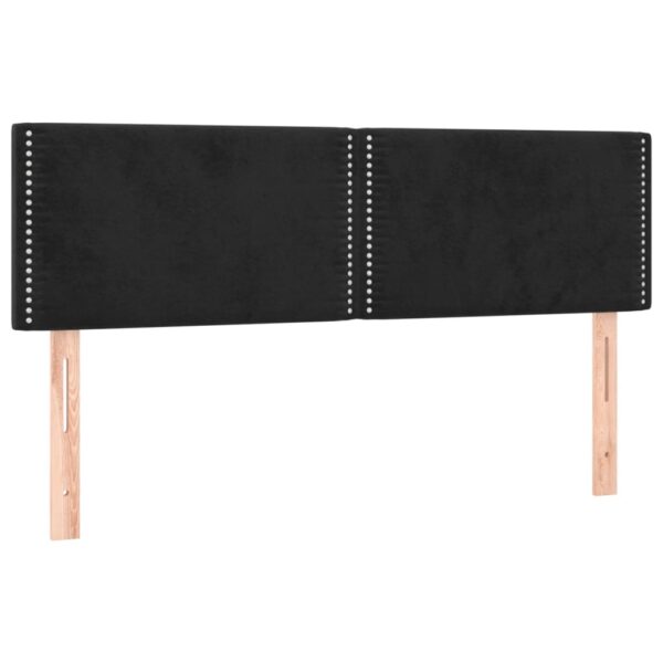 Łóżko kontynentalne z materacem i LED, czarny aksamit 140x200cm - obrazek 7