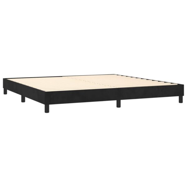 Łóżko kontynentalne z materacem i LED, czarny aksamit 200x200cm - obrazek 5