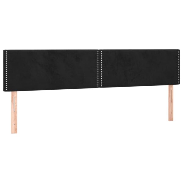Łóżko kontynentalne z materacem i LED, czarny aksamit 200x200cm - obrazek 7