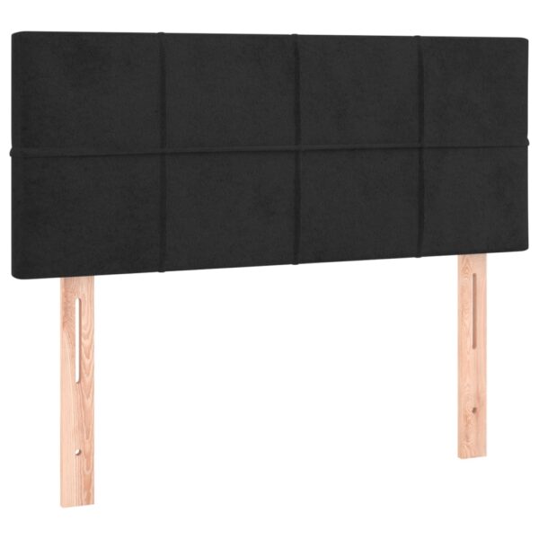 Łóżko kontynentalne z materacem i LED, czarny aksamit 90x190 cm - obrazek 7