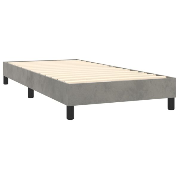 Łóżko kontynentalne z materacem i LED, szare 100x200cm, aksamit - obrazek 5