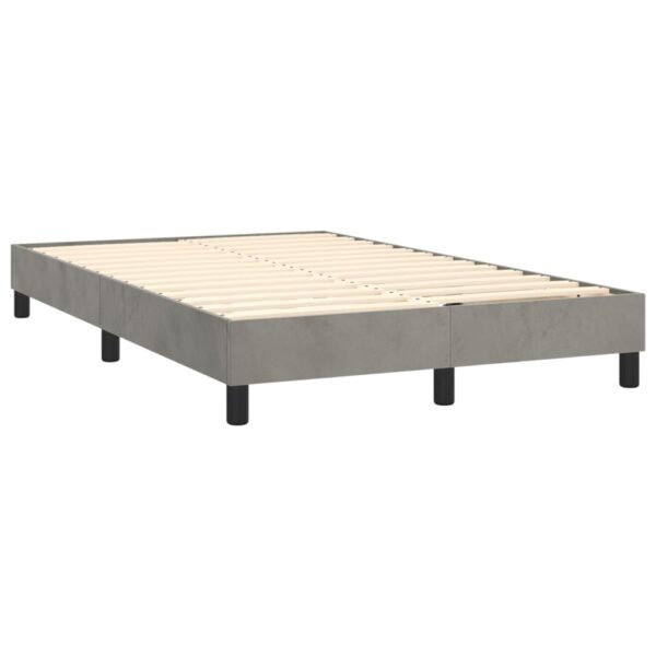 Łóżko kontynentalne z materacem i LED, szare 120x200cm, aksamit - obrazek 5
