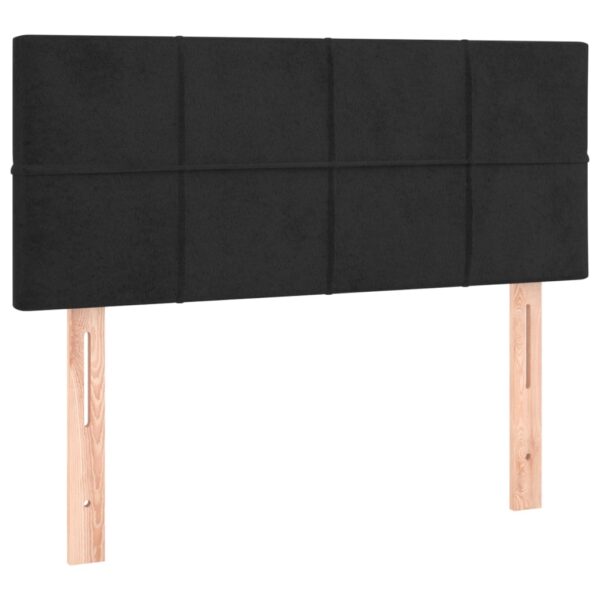 Łóżko kontynentalne z materacem i LED, czarny aksamit 120x200cm - obrazek 7