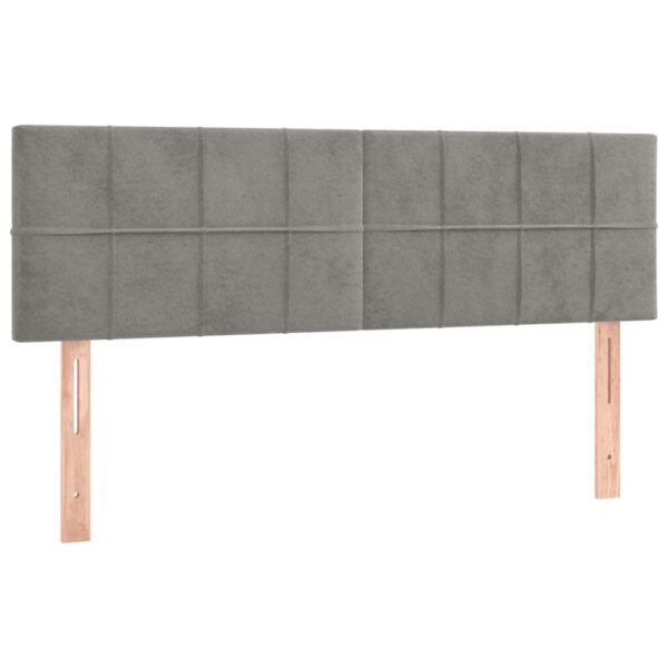 Łóżko kontynentalne z materacem i LED, szare 140x200cm, aksamit - obrazek 7