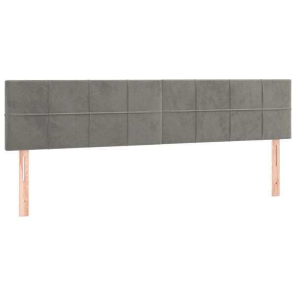 Łóżko kontynentalne z materacem i LED, szare 160x200cm, aksamit - obrazek 7