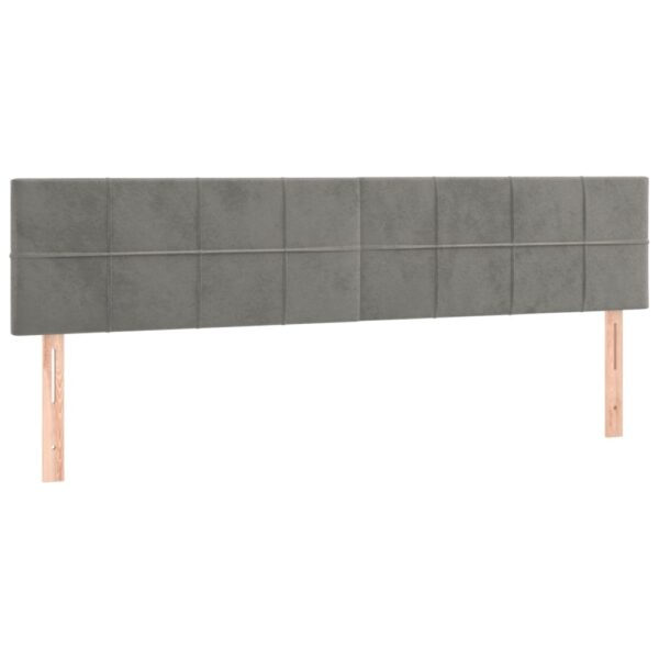 Łóżko kontynentalne z materacem i LED, szare 180x200cm, aksamit - obrazek 7