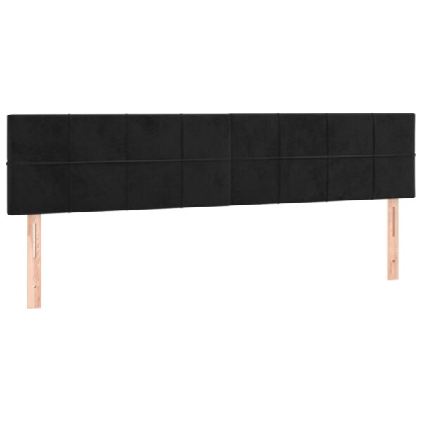 Łóżko kontynentalne z materacem i LED, czarny aksamit 200x200cm - obrazek 7