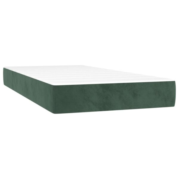 Łóżko kontynentalne z materacem i LED zielony aksamit 80x200 cm - obrazek 6