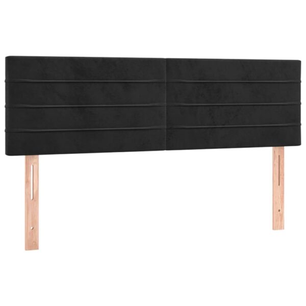 Łóżko kontynentalne z materacem i LED, czarny aksamit 140x190cm - obrazek 7