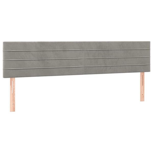 Łóżko kontynentalne z materacem i LED, szare 180x200cm, aksamit - obrazek 7