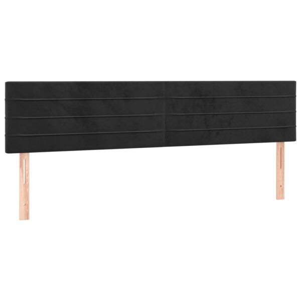 Łóżko kontynentalne z materacem i LED, czarny aksamit 200x200cm - obrazek 7