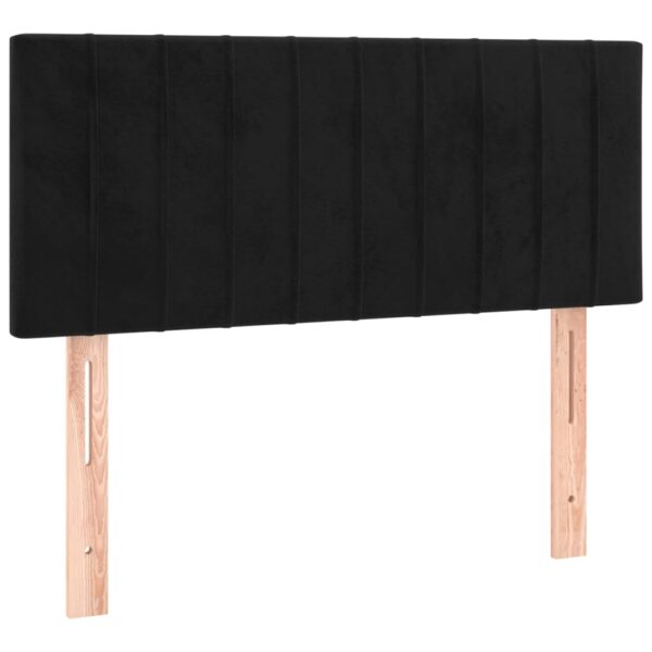 Łóżko kontynentalne z materacem i LED, czarny aksamit 120x200cm - obrazek 7