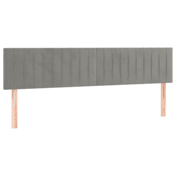 Łóżko kontynentalne z materacem i LED, szare 160x200cm, aksamit - obrazek 7
