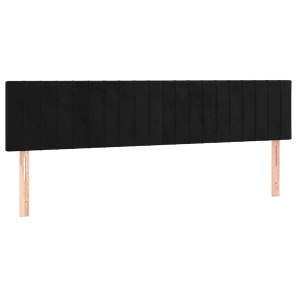Łóżko kontynentalne z materacem i LED, czarny aksamit 180x200cm - obrazek 7