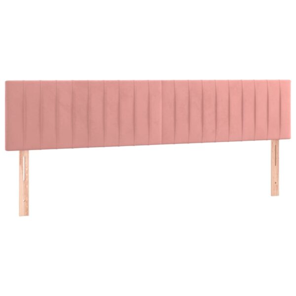 Łóżko kontynentalne z materacem i LED, różowy aksamit 180x200cm - obrazek 7