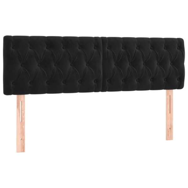 Łóżko kontynentalne z materacem i LED, czarny aksamit 140x190cm - obrazek 7