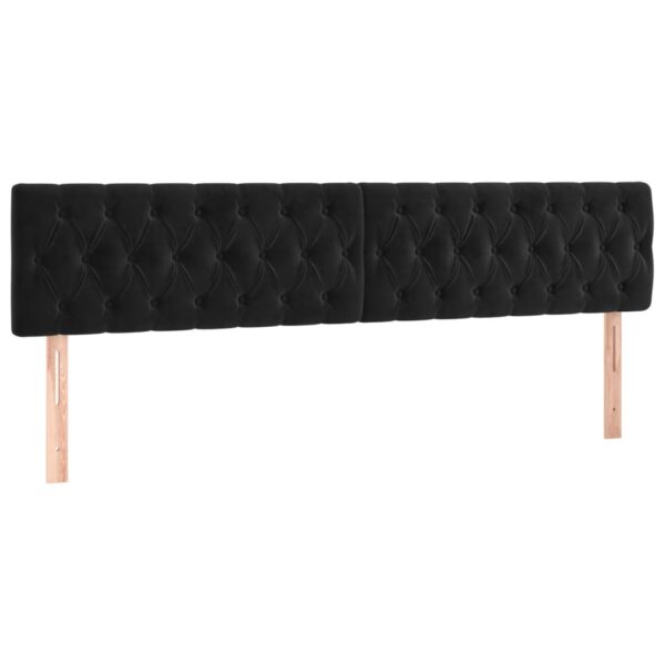 Łóżko kontynentalne z materacem i LED, czarny aksamit 200x200cm - obrazek 7