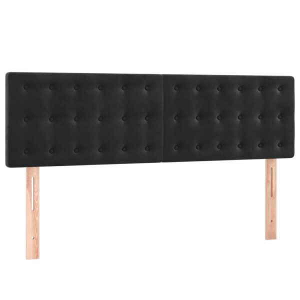 Łóżko kontynentalne z materacem i LED, czarny aksamit 140x190cm - obrazek 7