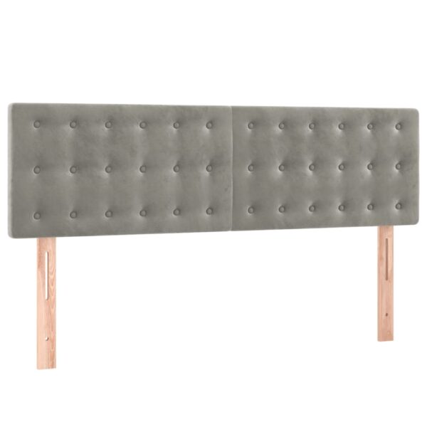 Łóżko kontynentalne z materacem i LED, szare 140x200cm, aksamit - obrazek 7