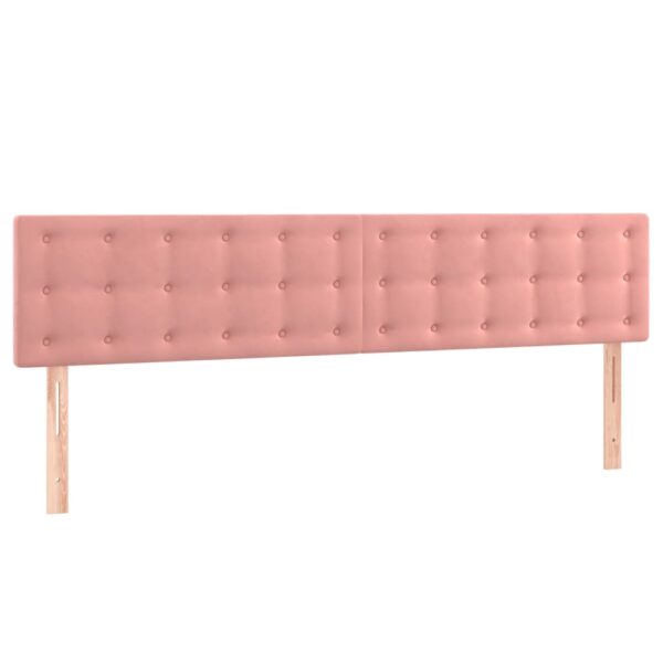 Łóżko kontynentalne z materacem i LED, różowy aksamit 180x200cm - obrazek 7