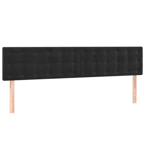 Łóżko kontynentalne z materacem i LED, czarny aksamit 200x200cm - obrazek 7