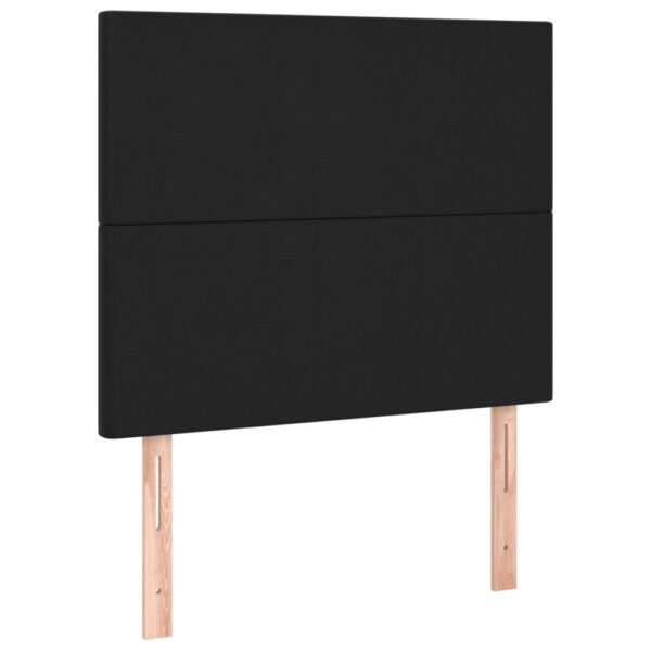 Łóżko kontynentalne z materacem i LED czarna ekoskóra 80x200 cm - obrazek 7