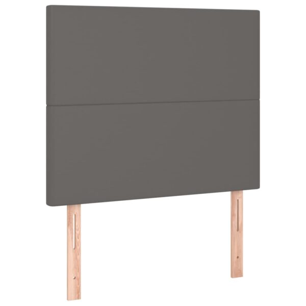 Łóżko kontynentalne z materacem i LED, szara ekoskóra 120x200cm - obrazek 7