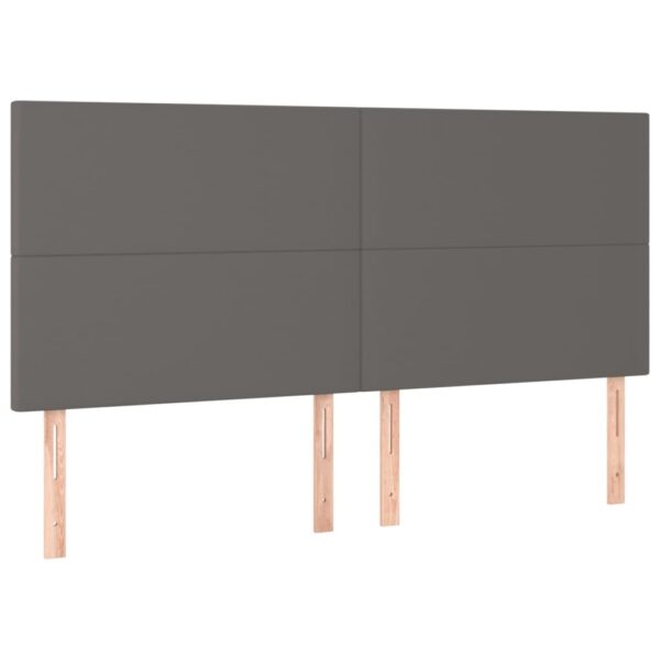 Łóżko kontynentalne z materacem i LED, szara ekoskóra 160x200cm - obrazek 7