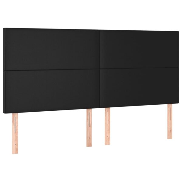 Łóżko kontynentalne z materacem i LED czarna ekoskóra 180x200cm - obrazek 7