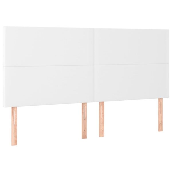 Łóżko kontynentalne z materacem i LED, biała ekoskóra 200x200cm - obrazek 7