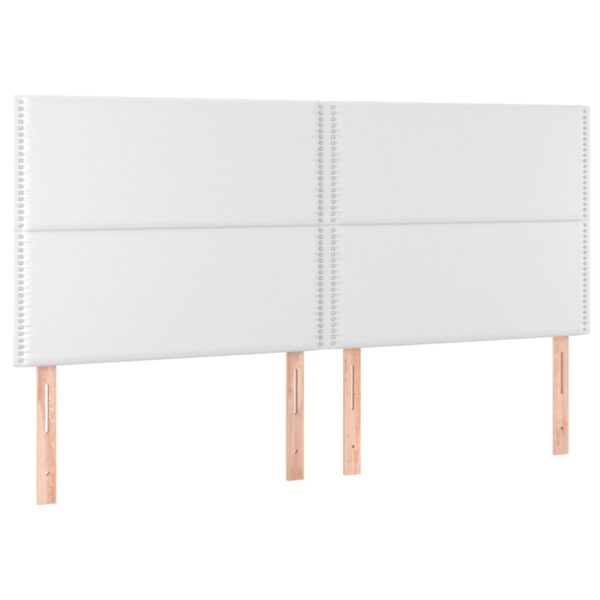 Łóżko kontynentalne z materacem i LED, biała ekoskóra 180x200cm - obrazek 7