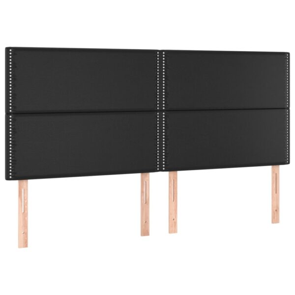 Łóżko kontynentalne z materacem i LED czarna ekoskóra 200x200cm - obrazek 7