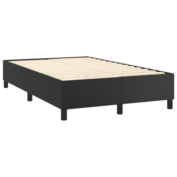 Łóżko kontynentalne z materacem i LED czarna ekoskóra 120x200cm - obrazek 5