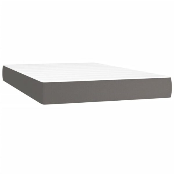Łóżko kontynentalne z materacem i LED, szara ekoskóra 120x200cm - obrazek 6