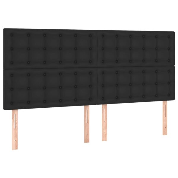 Łóżko kontynentalne z materacem i LED czarna ekoskóra 160x200cm - obrazek 7