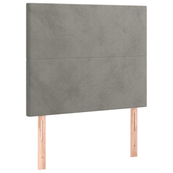 Łóżko kontynentalne z materacem i LED, szare 100x200cm, aksamit - obrazek 7