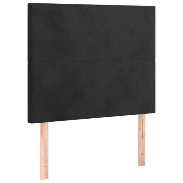 Łóżko kontynentalne z materacem i LED, czarny aksamit 120x200cm - obrazek 7